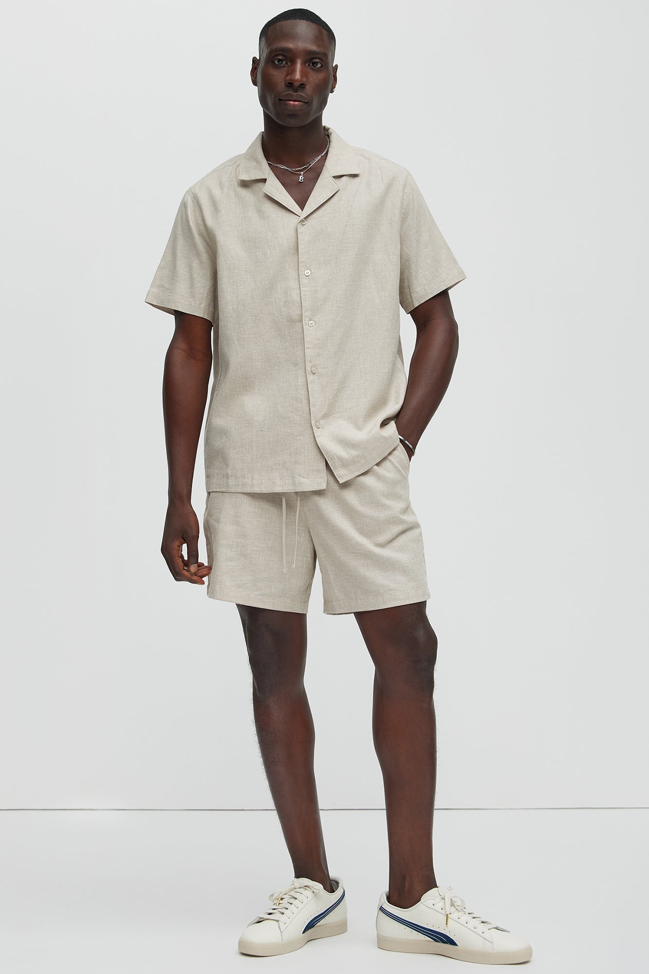 Bahamas Linen Shorts - Stone image 2