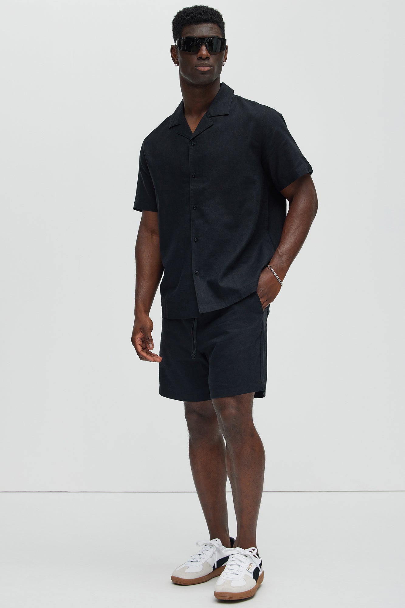 Bahamas Linen Shorts - Black image 2