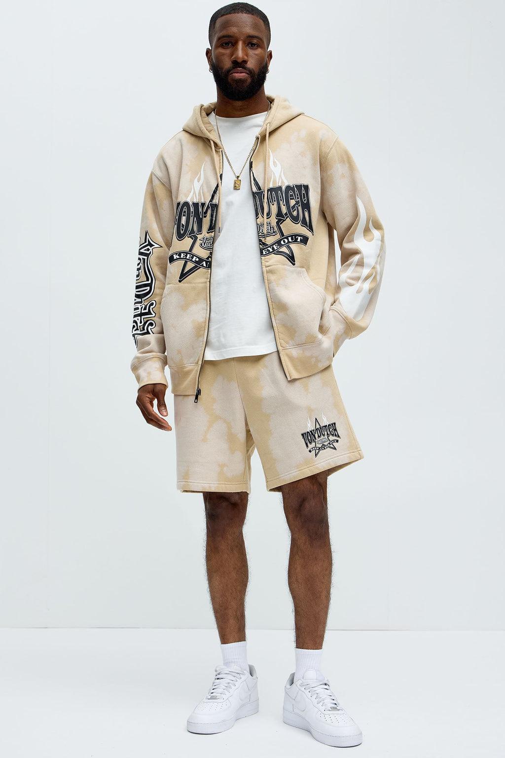 Von Dutch Star Sweatshorts - Cream image 3