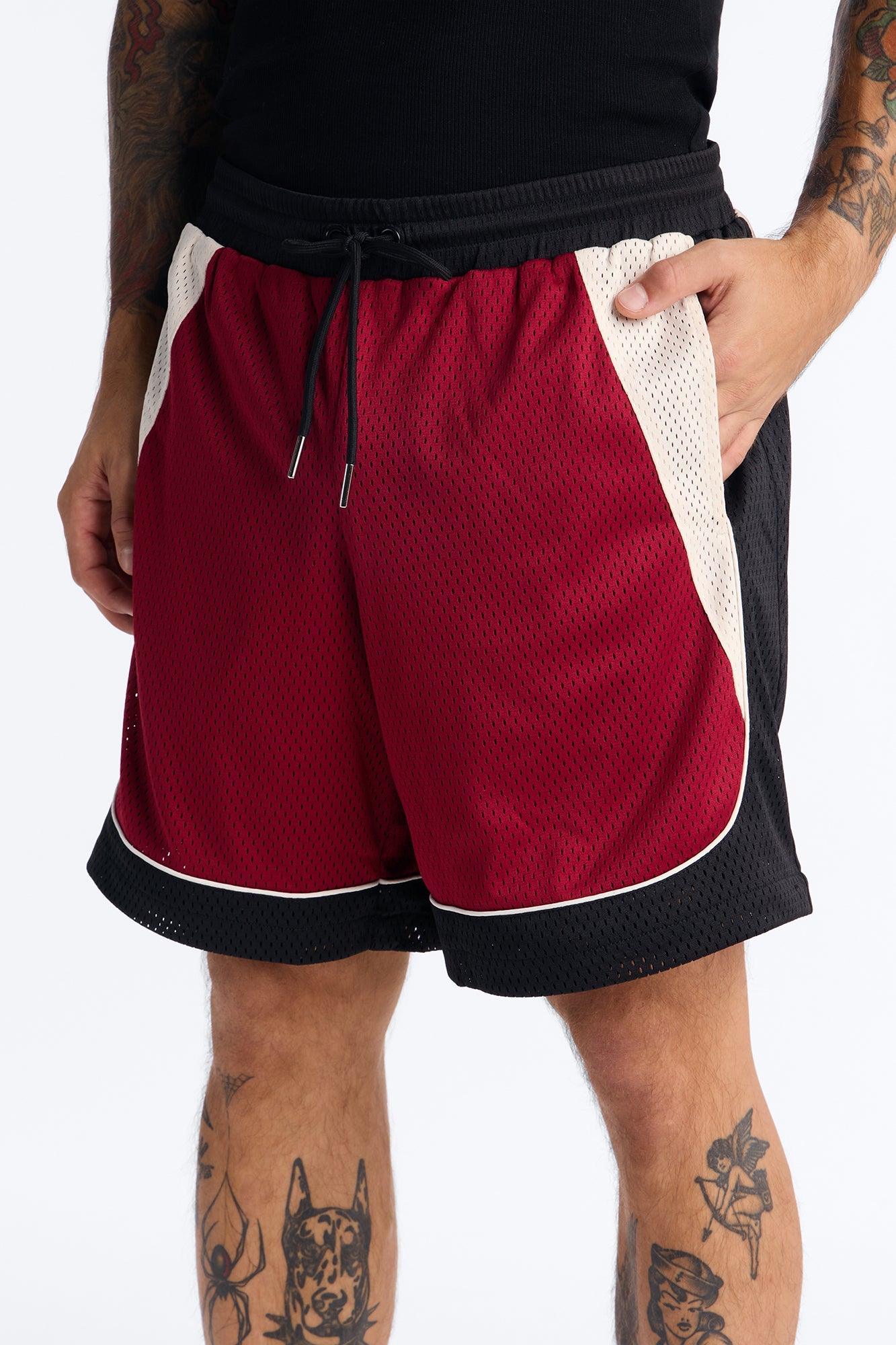 Marcello Relaxed Mesh Short - Red/combo image 1