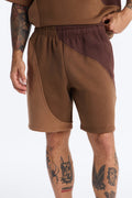 Neapolitan Paneled Relaxed Sweatshort - Brown/combo image 1