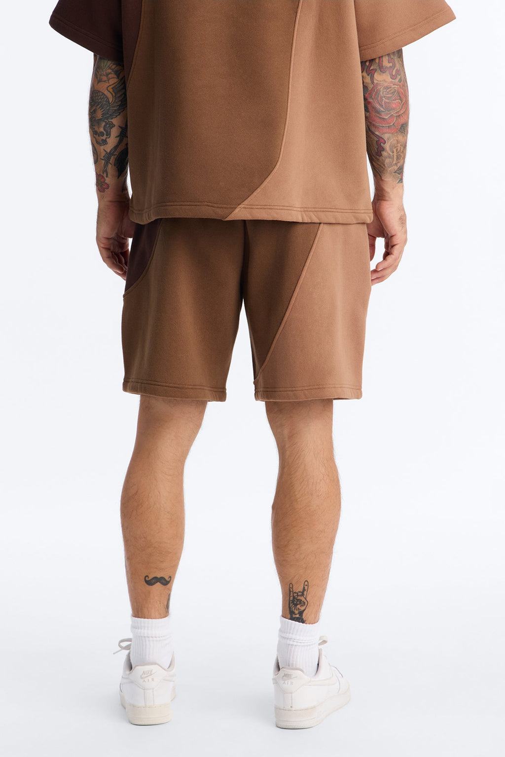Neapolitan Paneled Relaxed Sweatshort - Brown/combo image 4