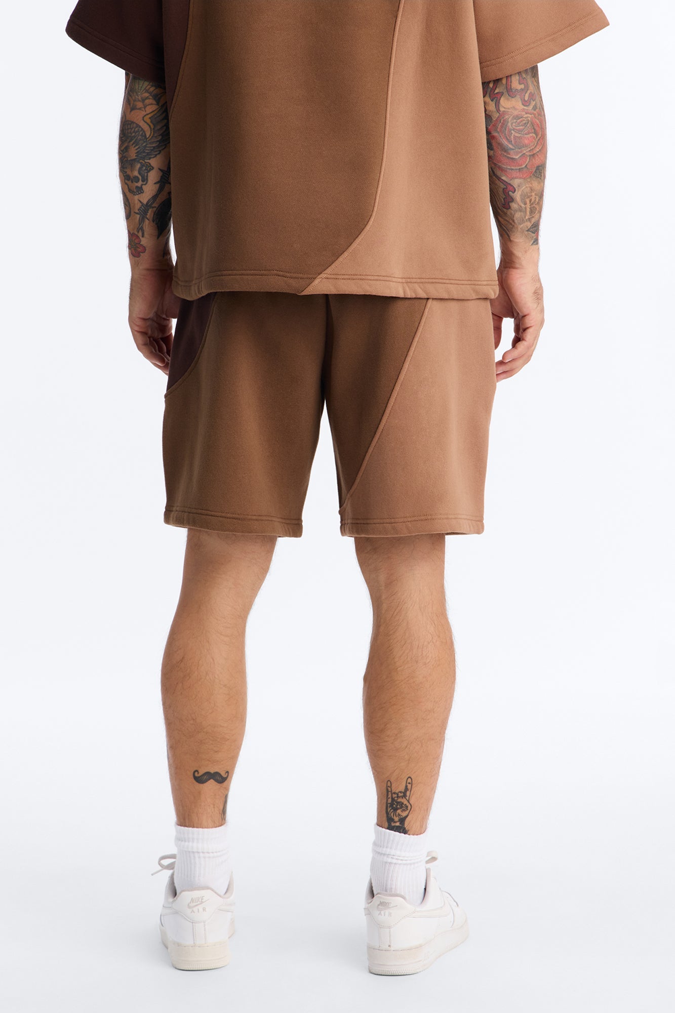 Neapolitan Paneled Relaxed Sweatshort - Brown/combo image 4