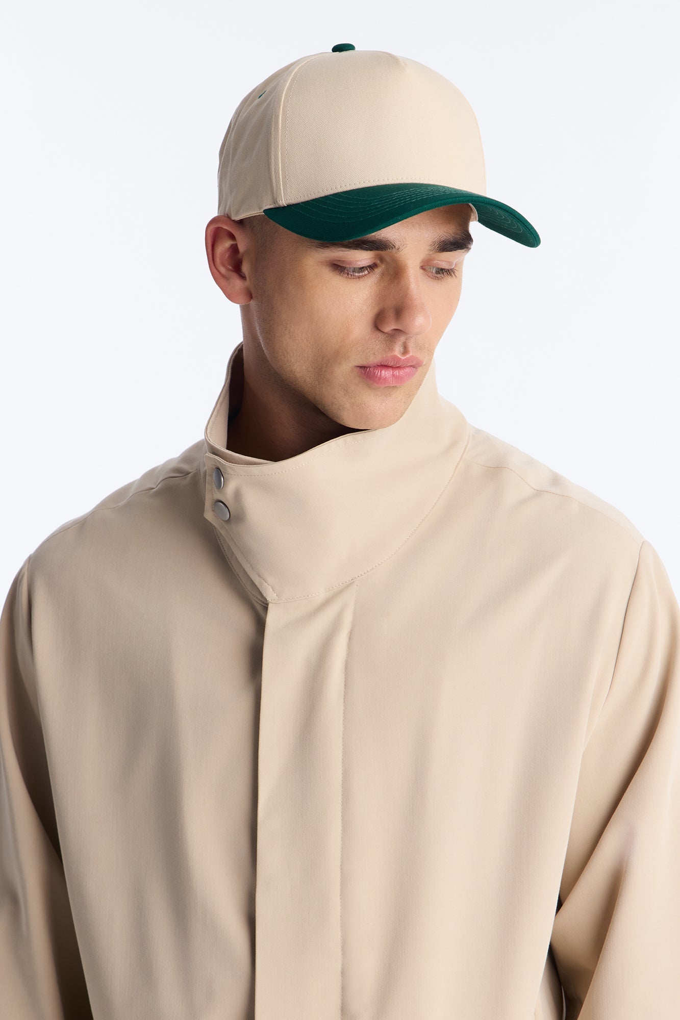 Basic Color Block Snapback Hat - Green/combo image 1