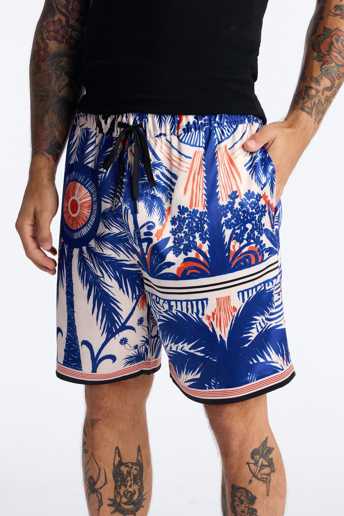 Monaco Palms Shorts - Navy image 1