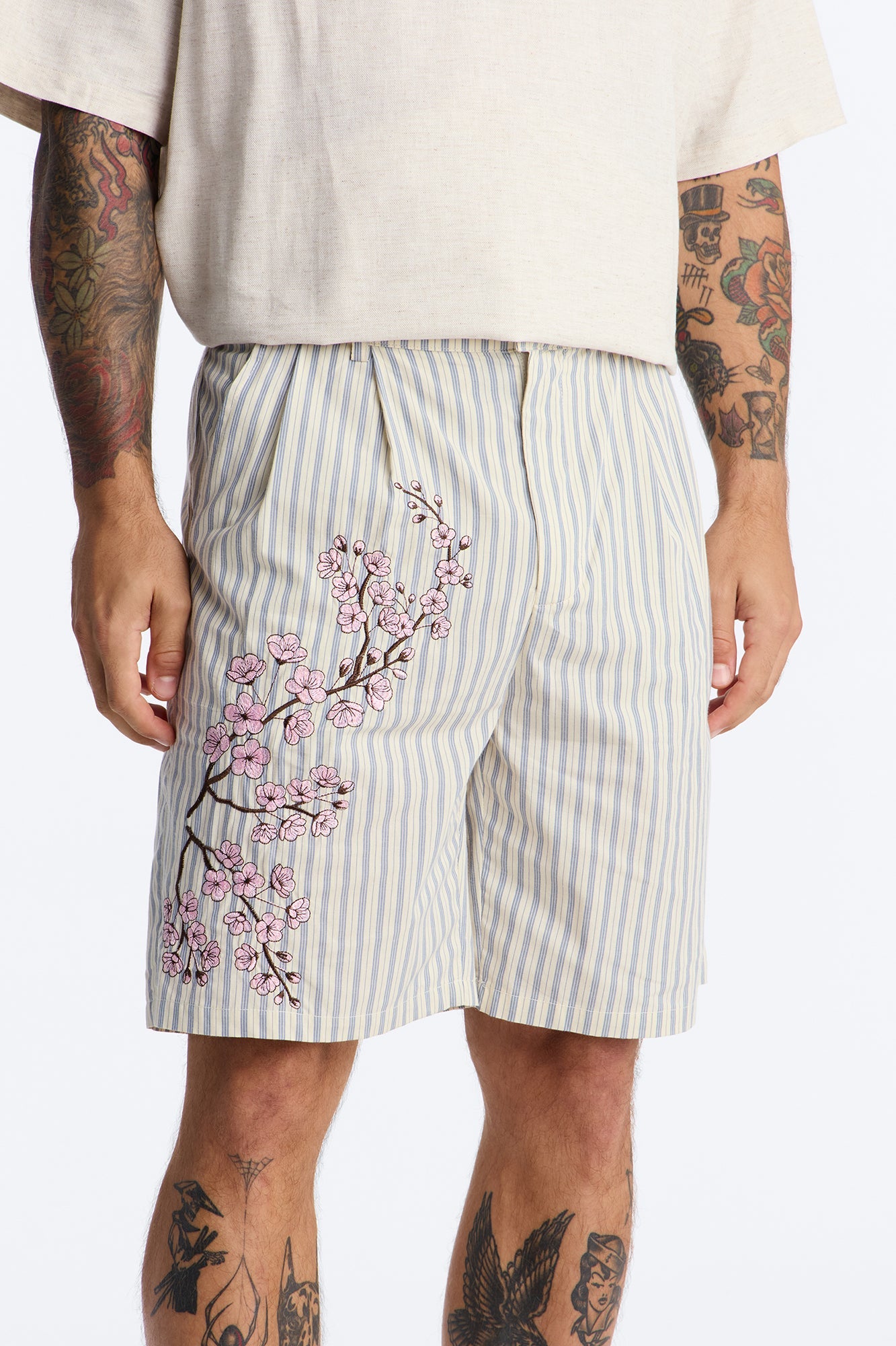 Haru Fade Stripe Short - White/combo image 1