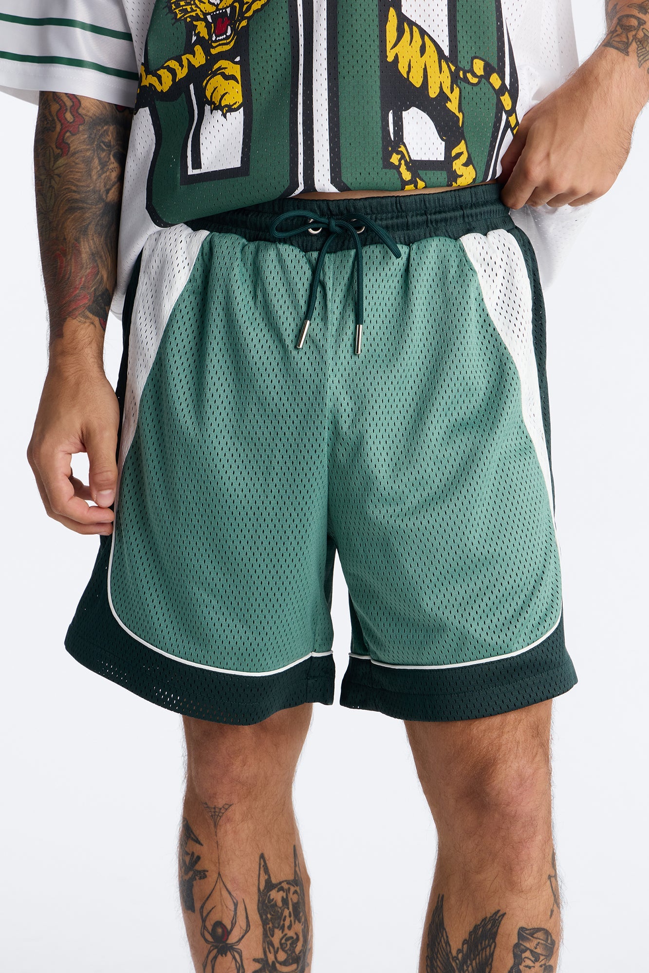 Marcello Relaxed Mesh Short - Green/combo image 1