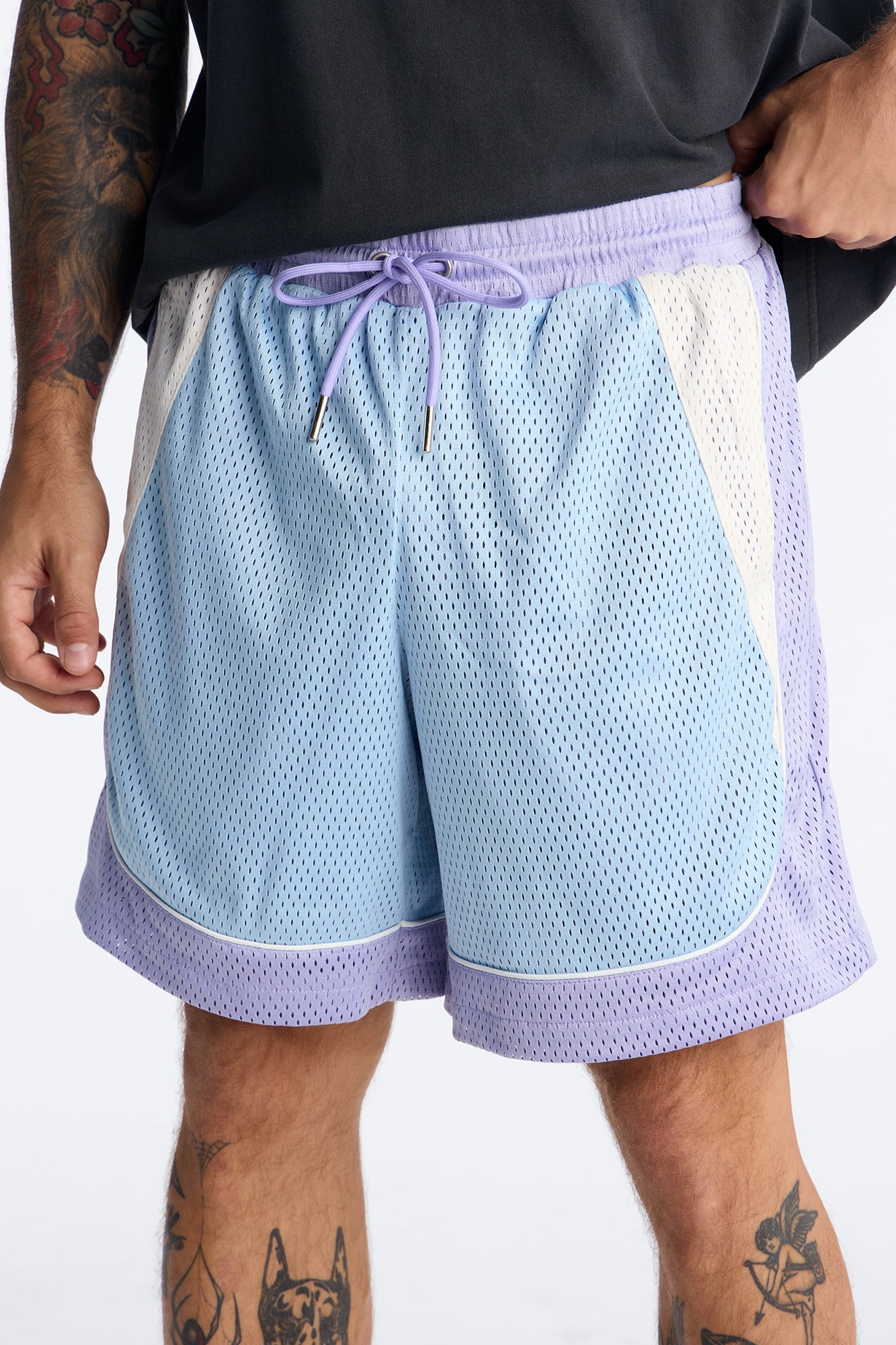 Marcello Relaxed Mesh Short - Purple/combo image 1