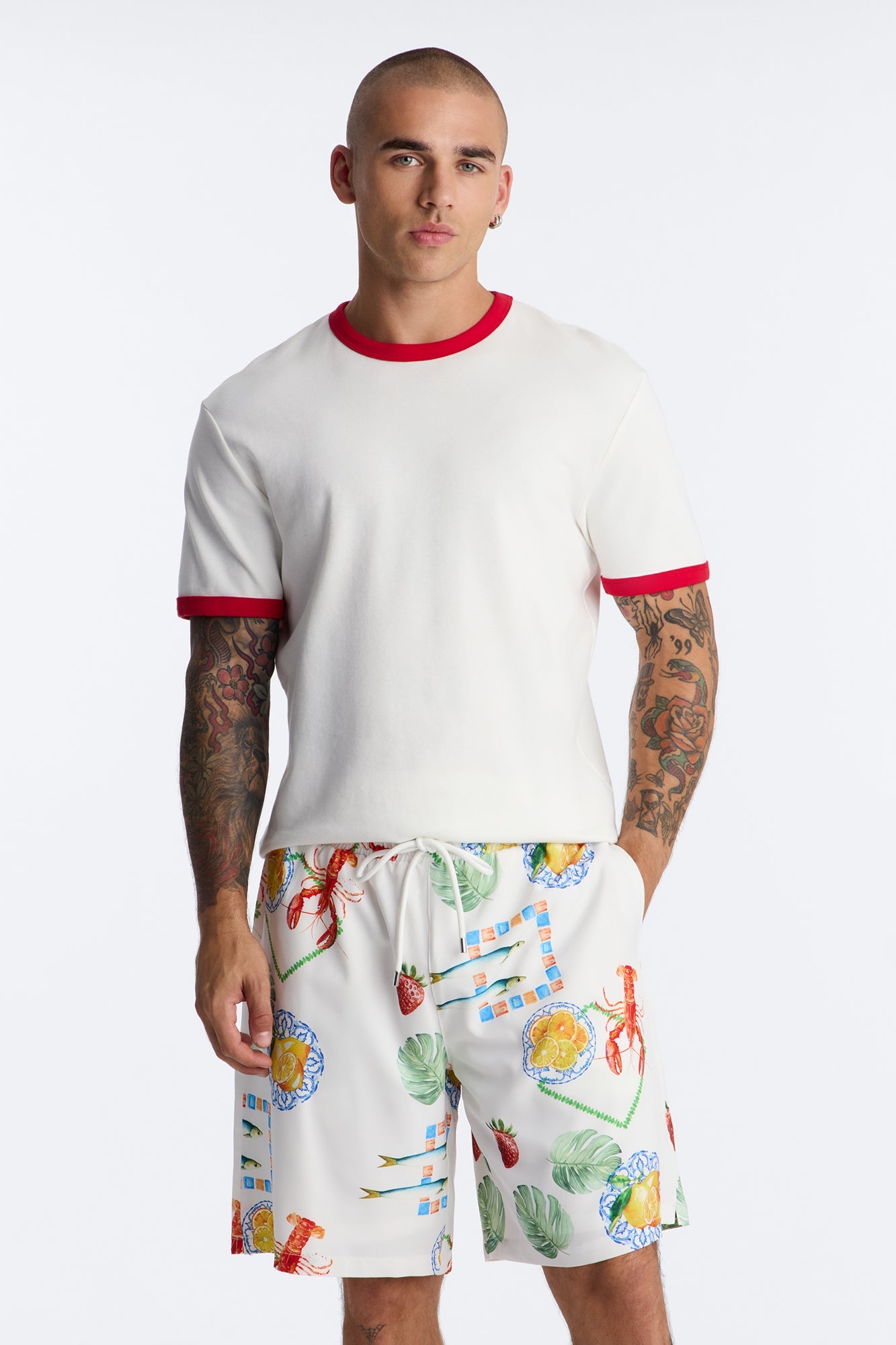 Relaxed Solaire Peel Short - White/combo image 1