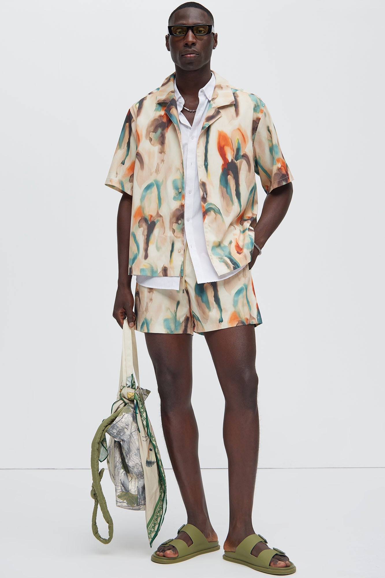 Capen Watercolor Swim Mid Trunk - Multi Color image 2