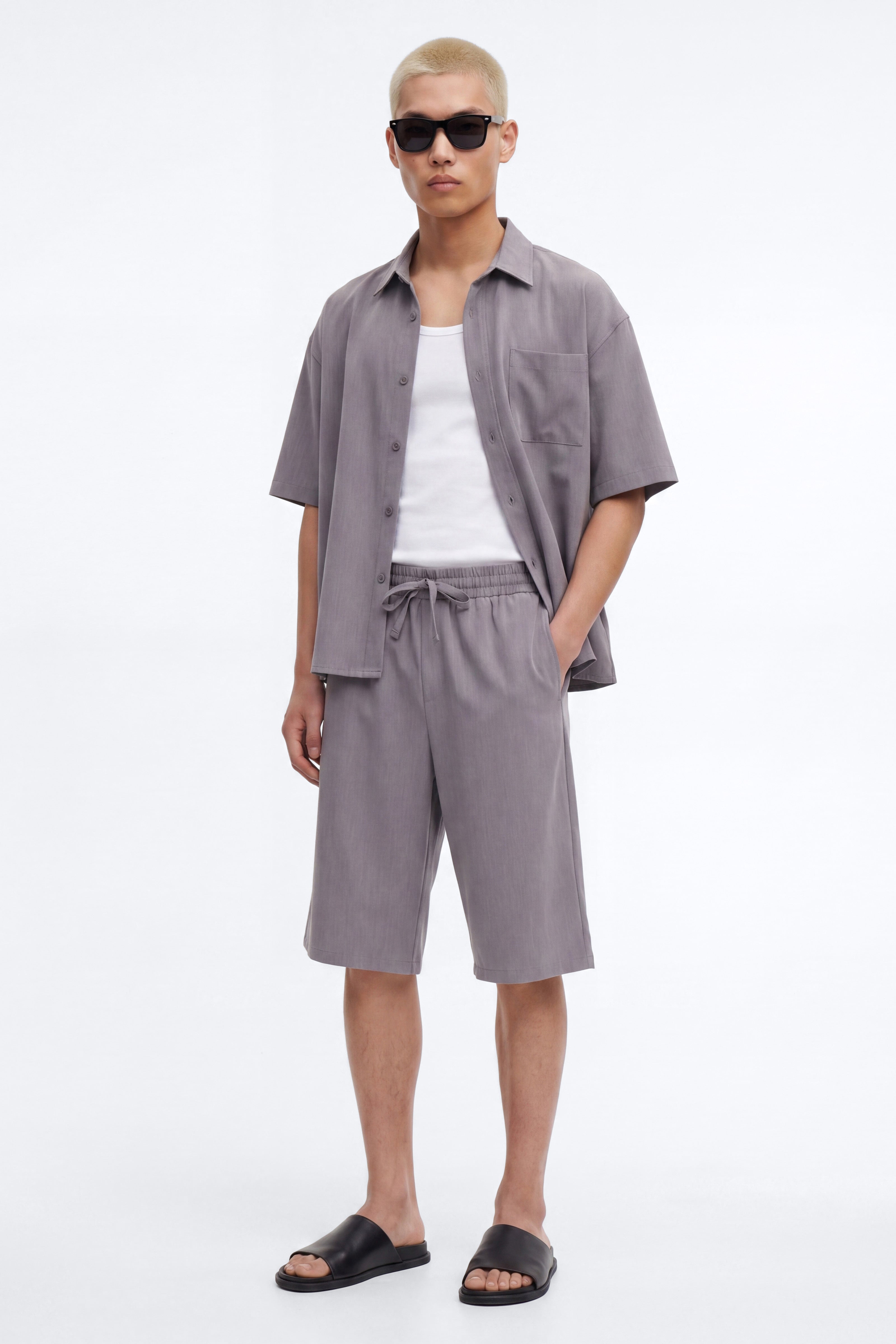 Baggy Wrinkle Resistant Short - Grey image 1