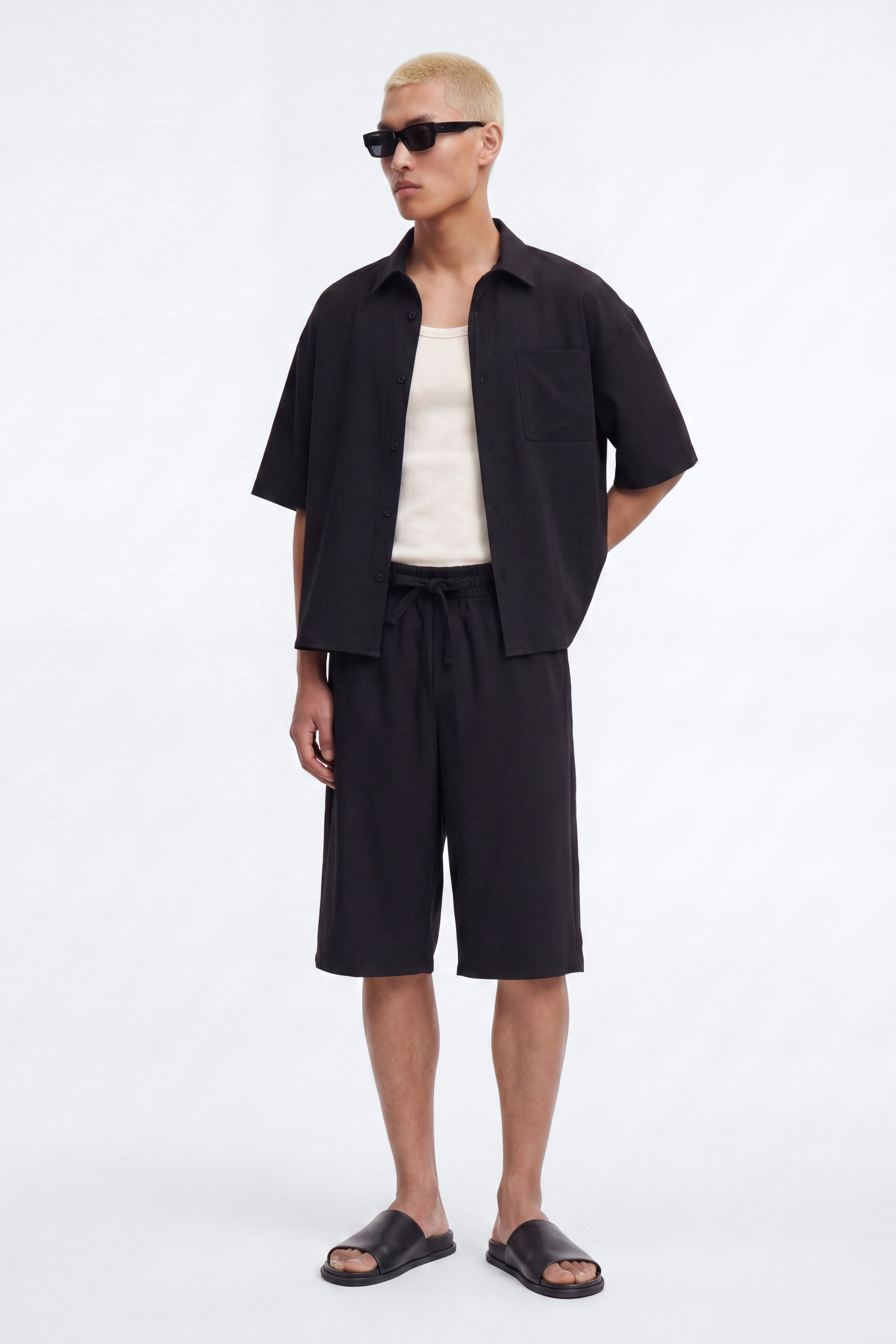 Baggy Wrinkle Resistant Short - Black image 1