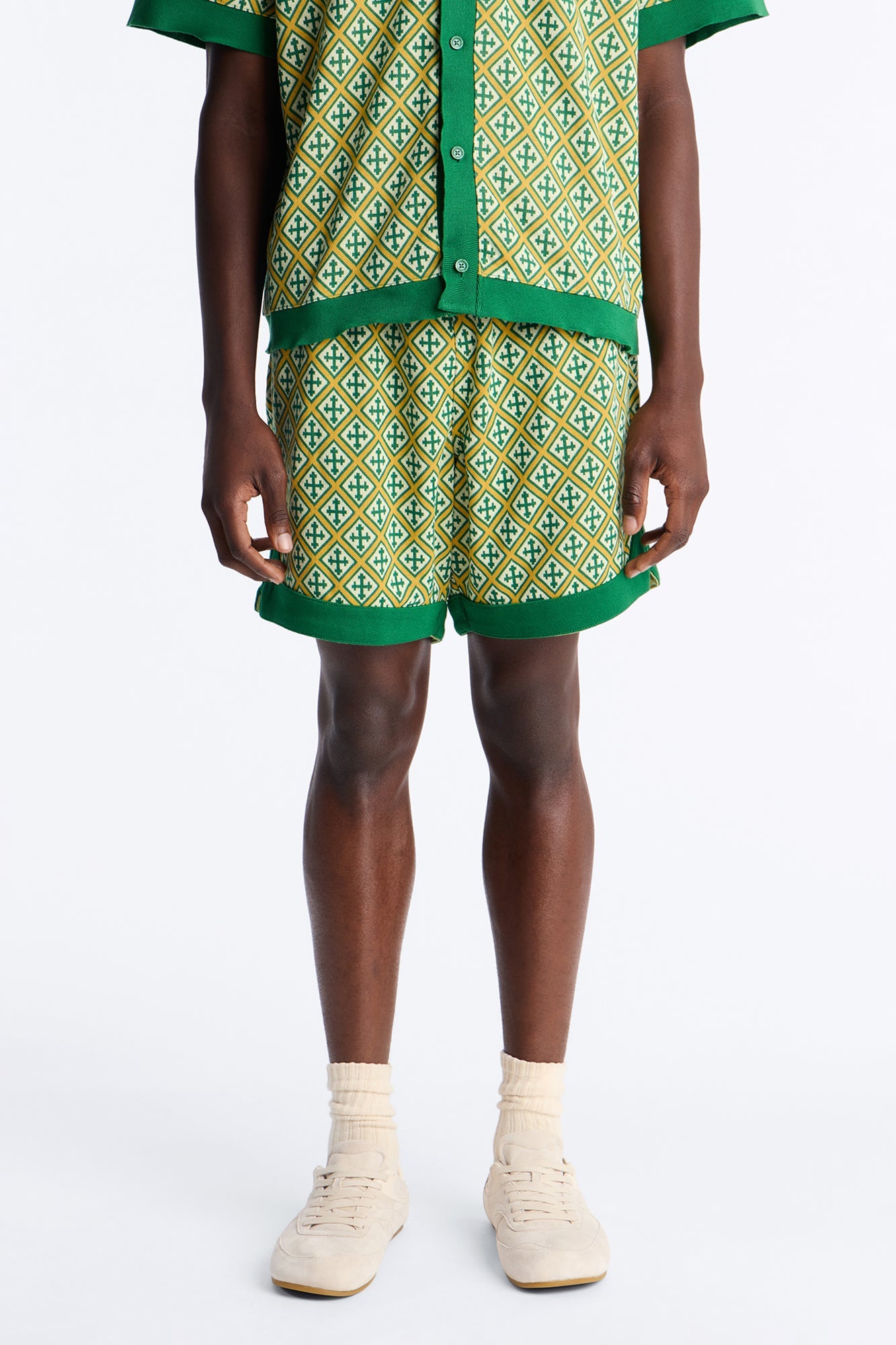 Relaxed Tunis Medina Jacquard Short - Green image 1