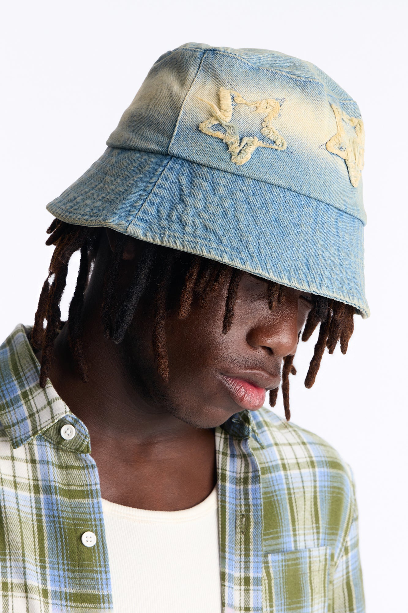 Cosmo Distress Denim Bucket Hat - Denim image 1