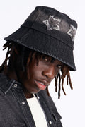 Cosmo Distress Denim Bucket Hat - Black Wash image 1