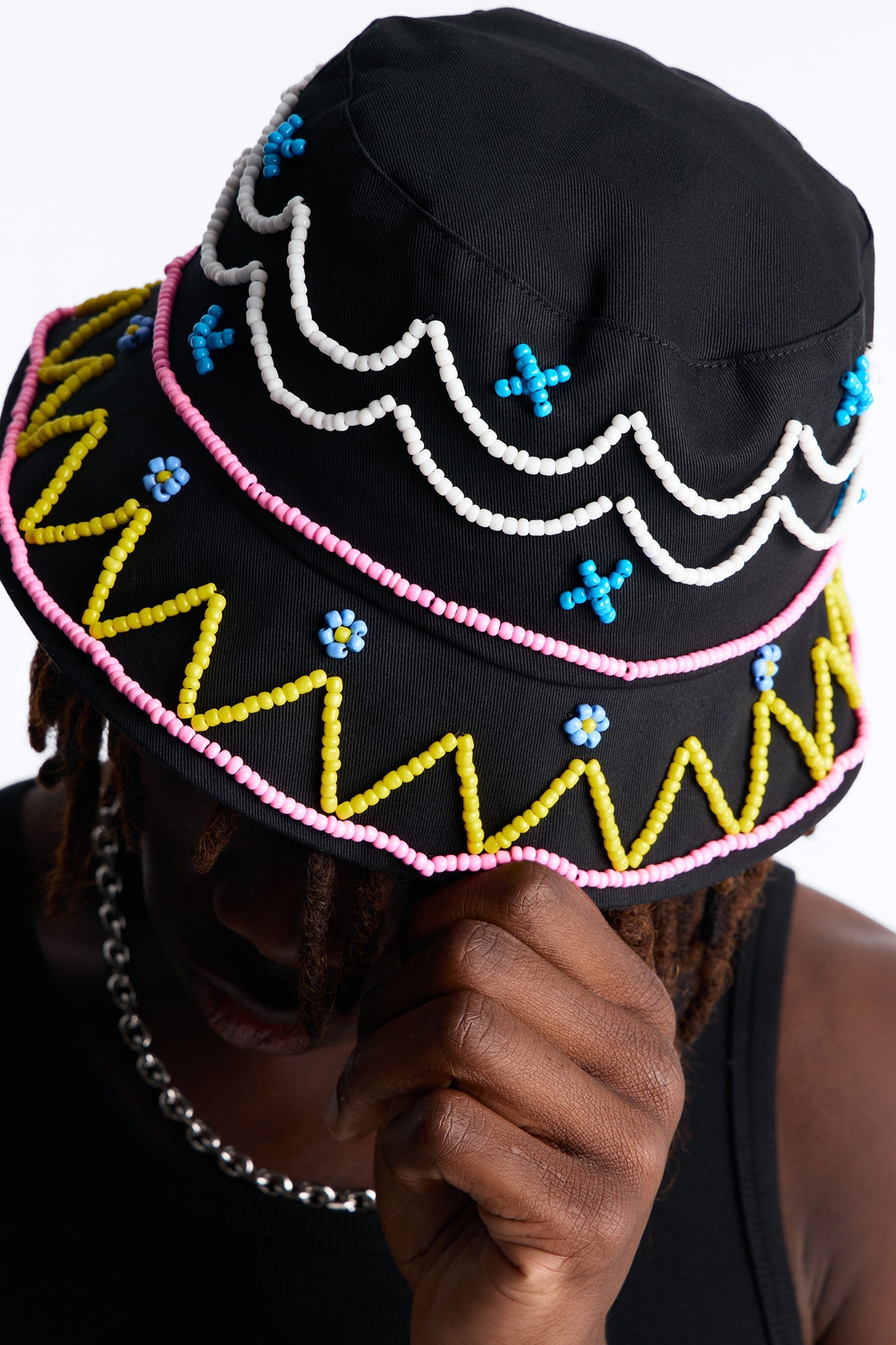 West Coast Beaded Bucket Hat - Black image 1