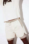 ProRipStop 7″ Built In Compression Shorts - Cream/combo image 1