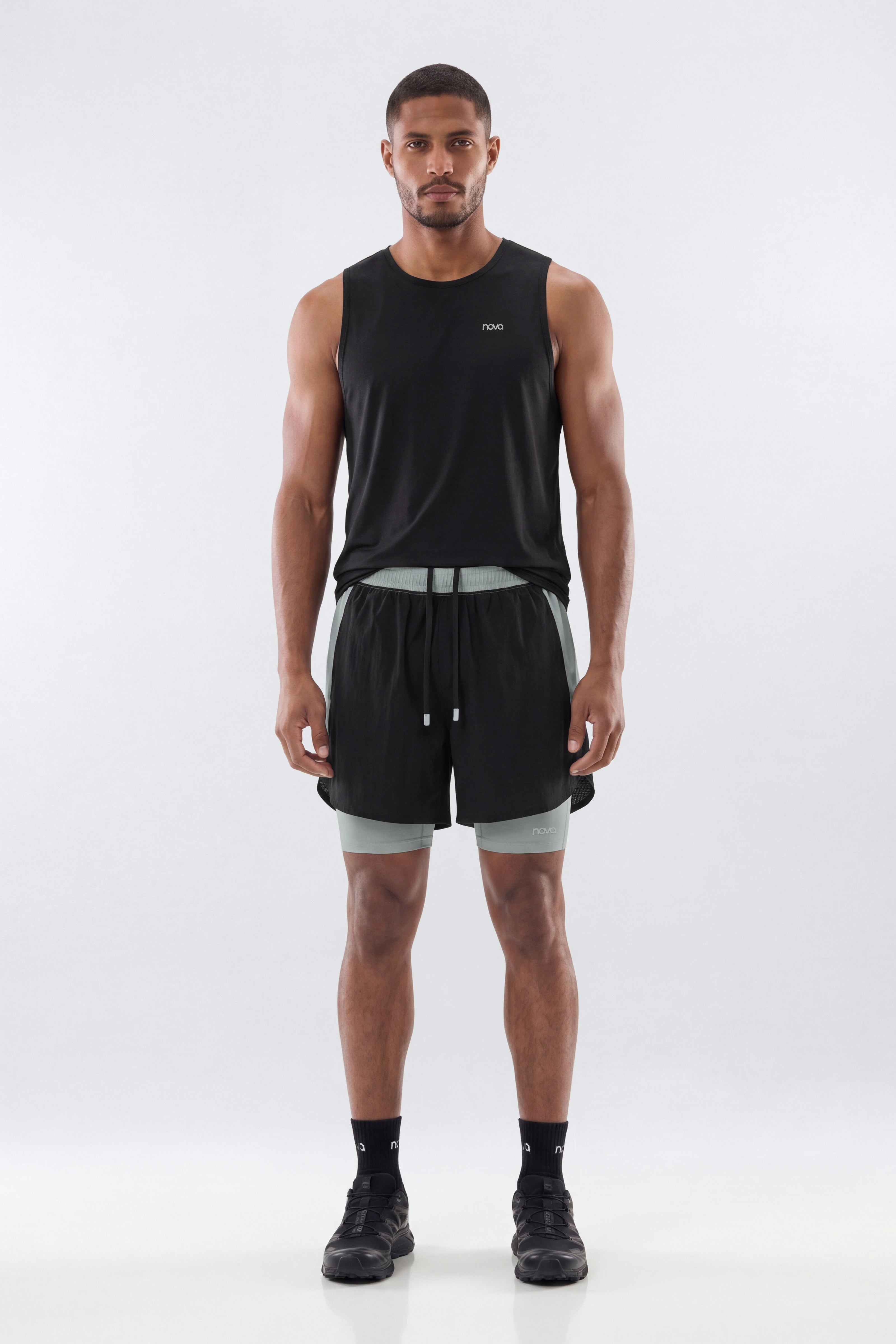 Lightweight Nylon RipStop Running Shorts - Steel image 1