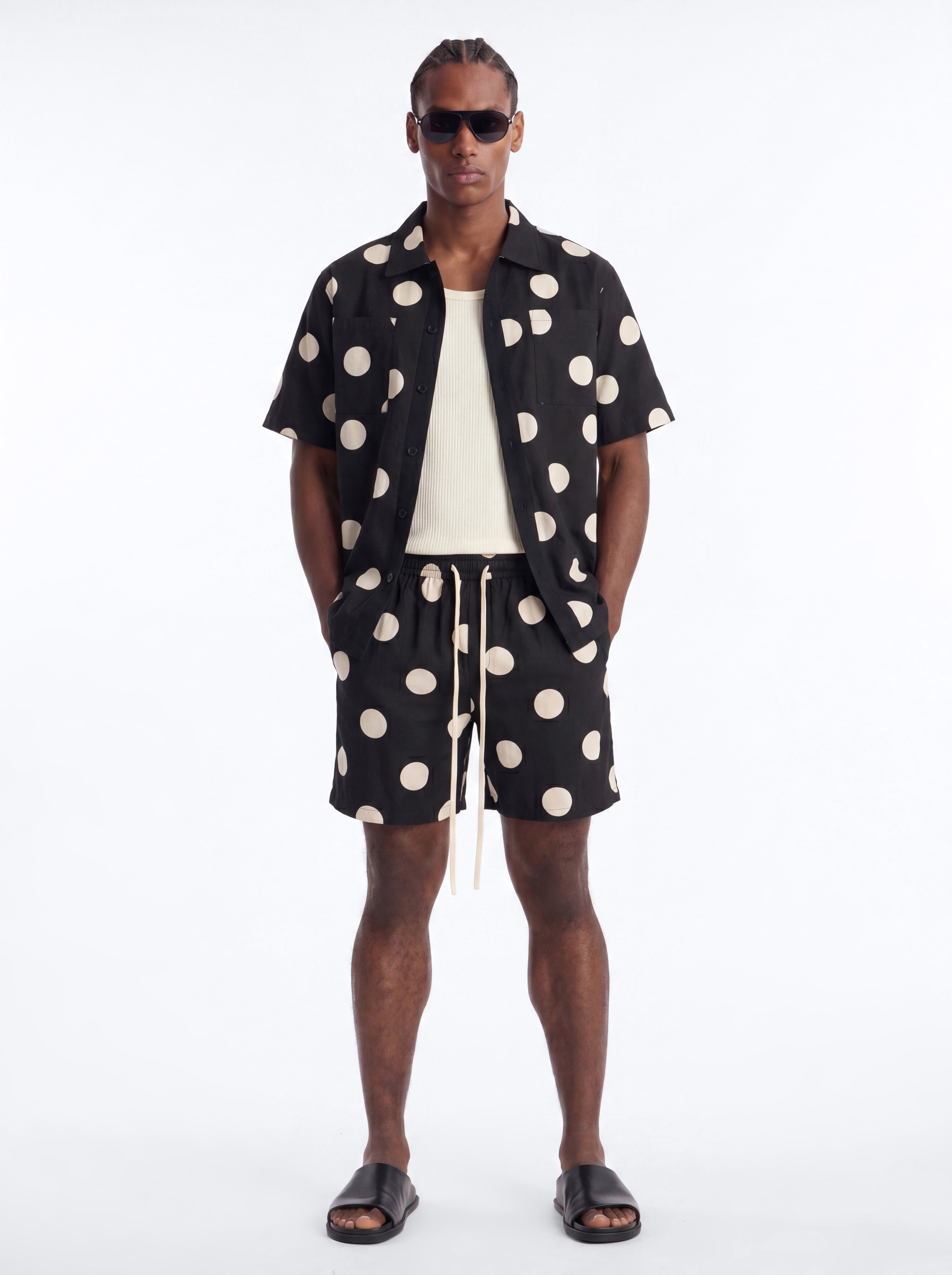 Signature Polka Dot Relaxed Short - Black/combo image 1