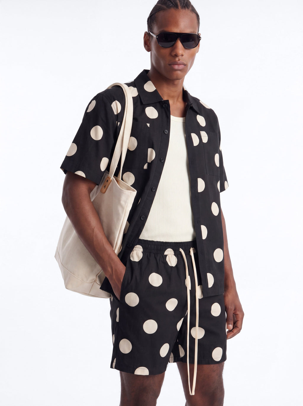 Signature Polka Dot Relaxed Short - Black/combo image 2