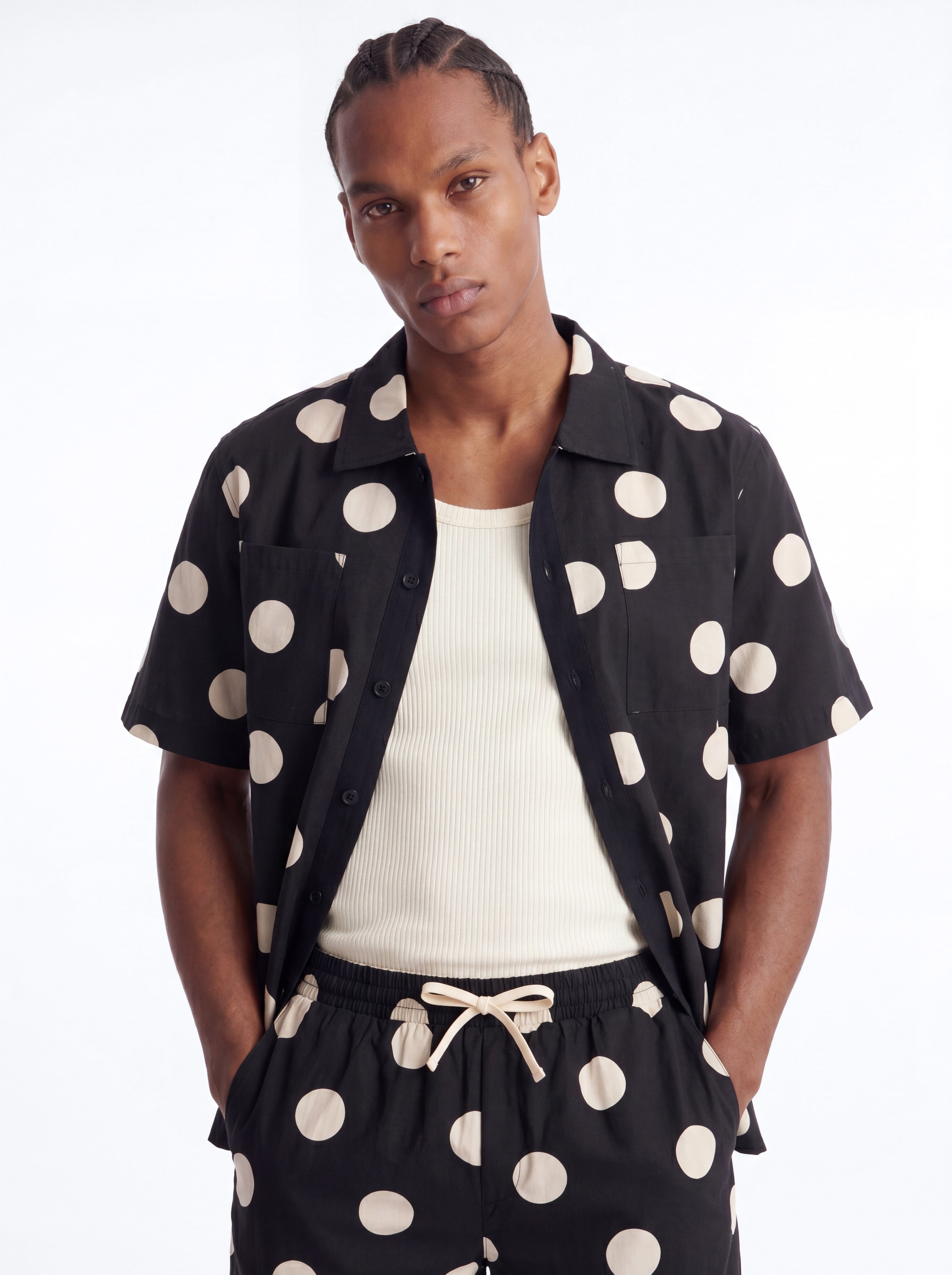 Signature Polka Dot Relaxed Short - Black/combo image 3