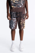 Heavenly Hustle Patch Relaxed Sweatshort - Brown image 1
