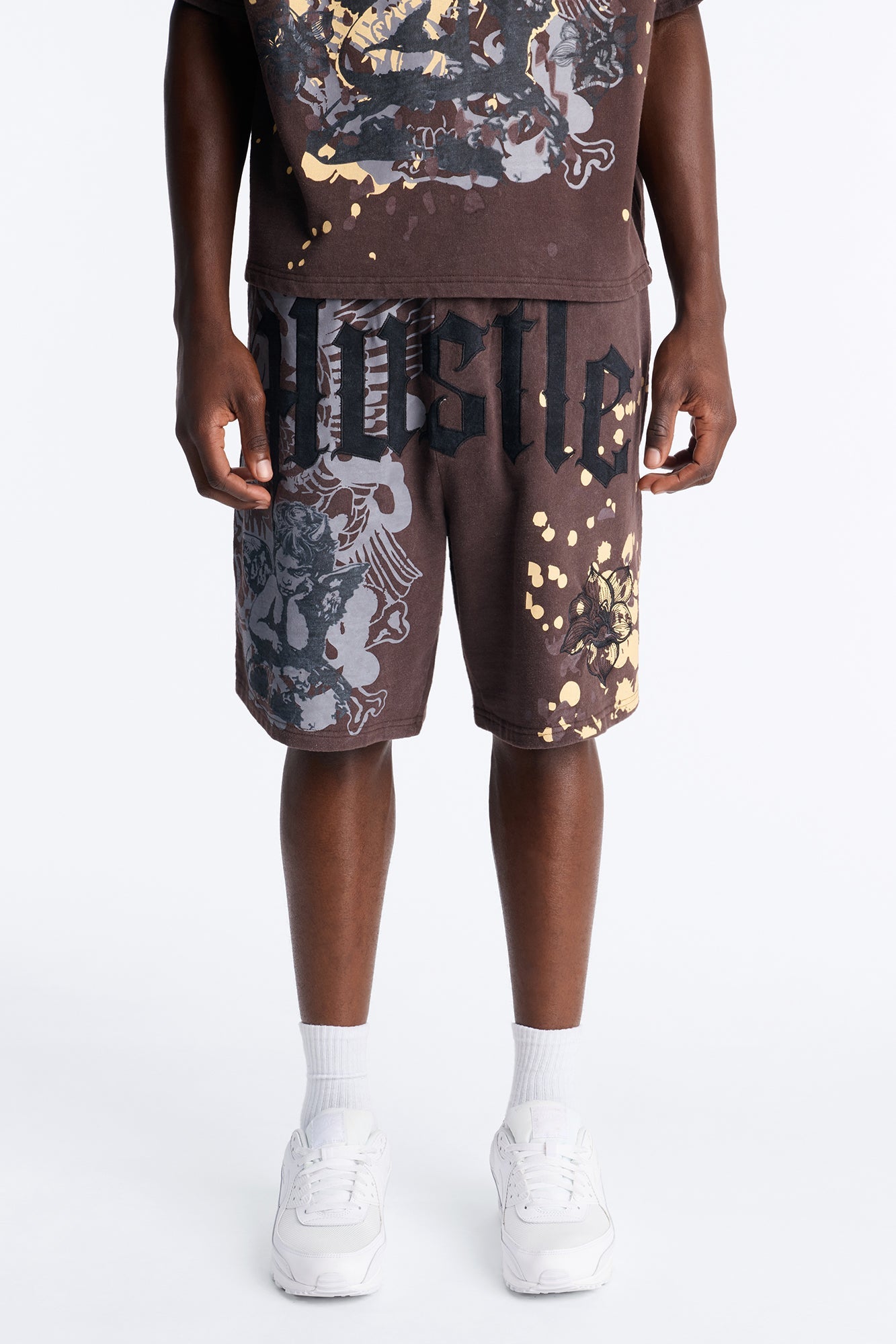Heavenly Hustle Patch Relaxed Sweatshort - Brown image 1