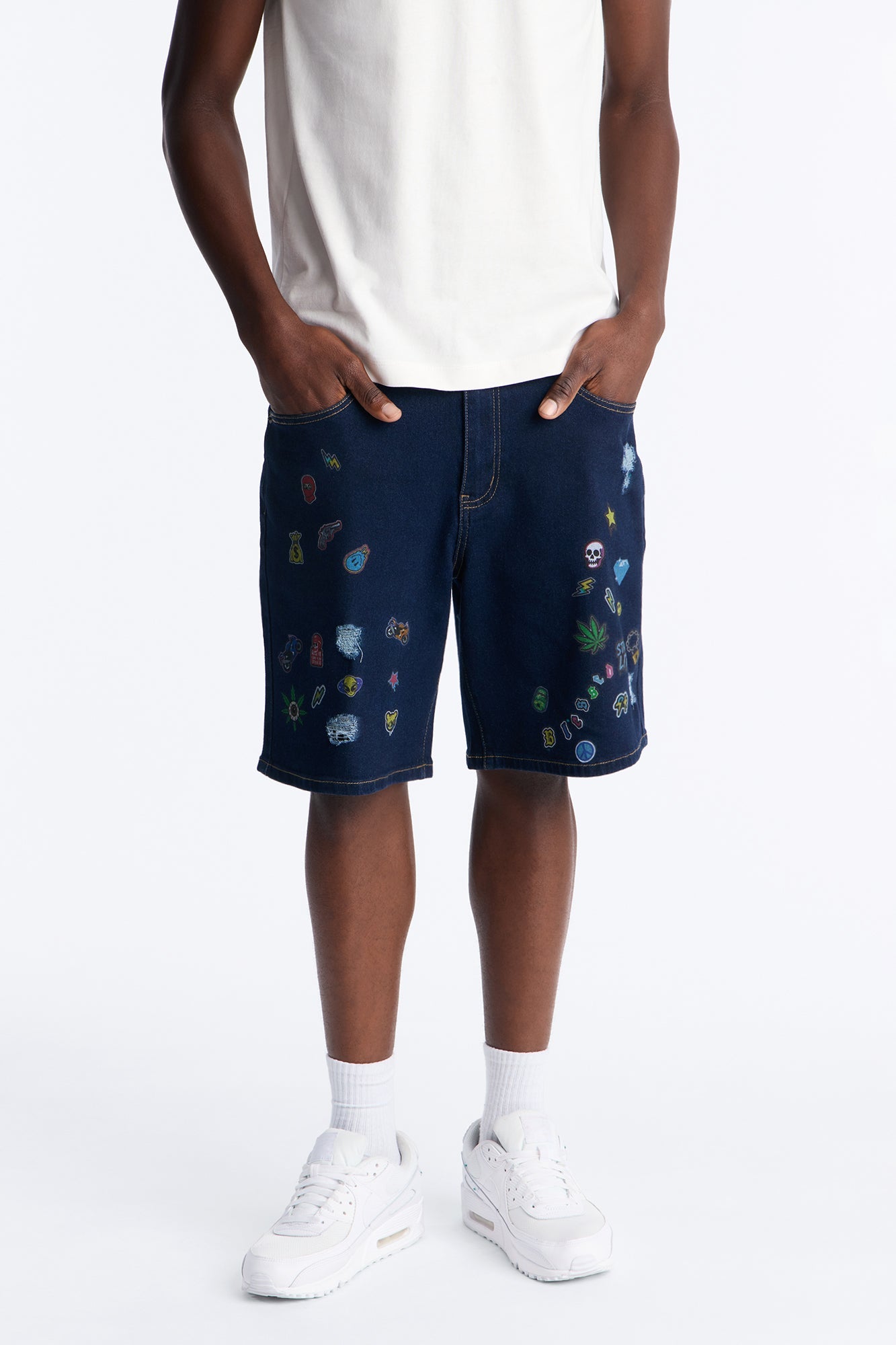 Relaxed Sticker Denim Short - Dark Wash image 1