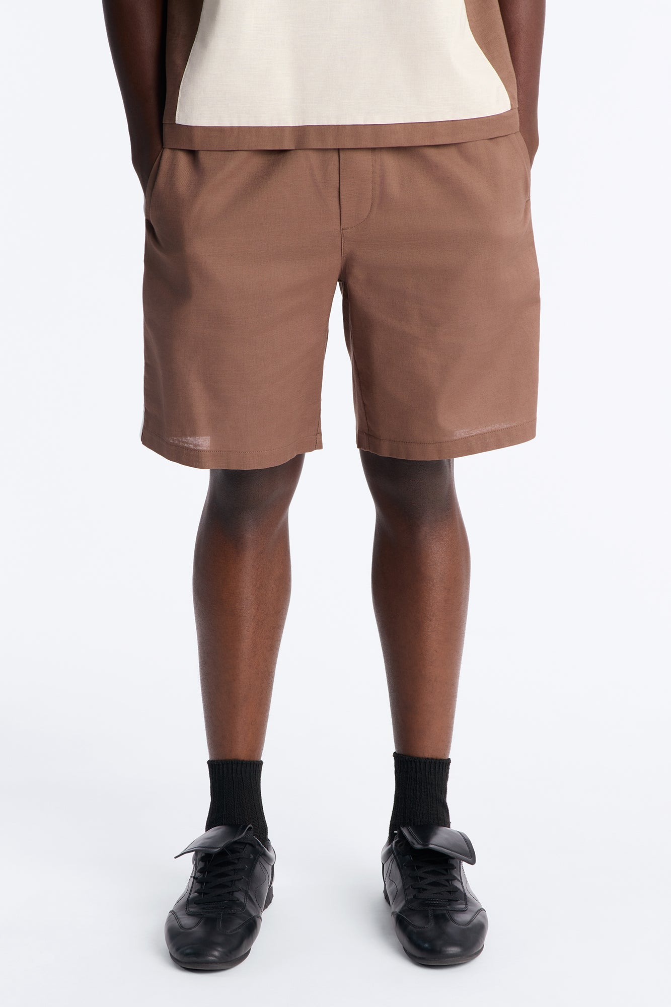 Basic Color Block Relaxed Short - Brown/combo image 1