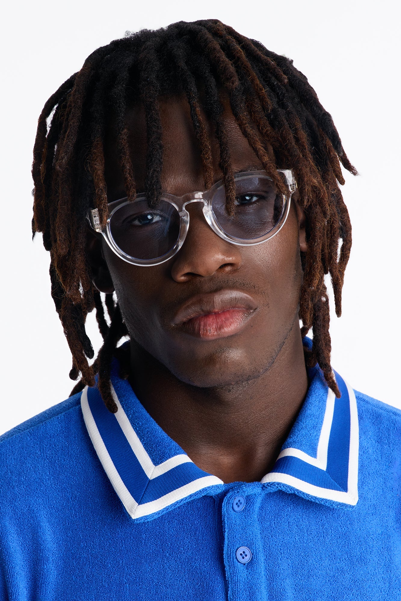 Crystalized Senses Sunglasses - Clear/Blue image 1