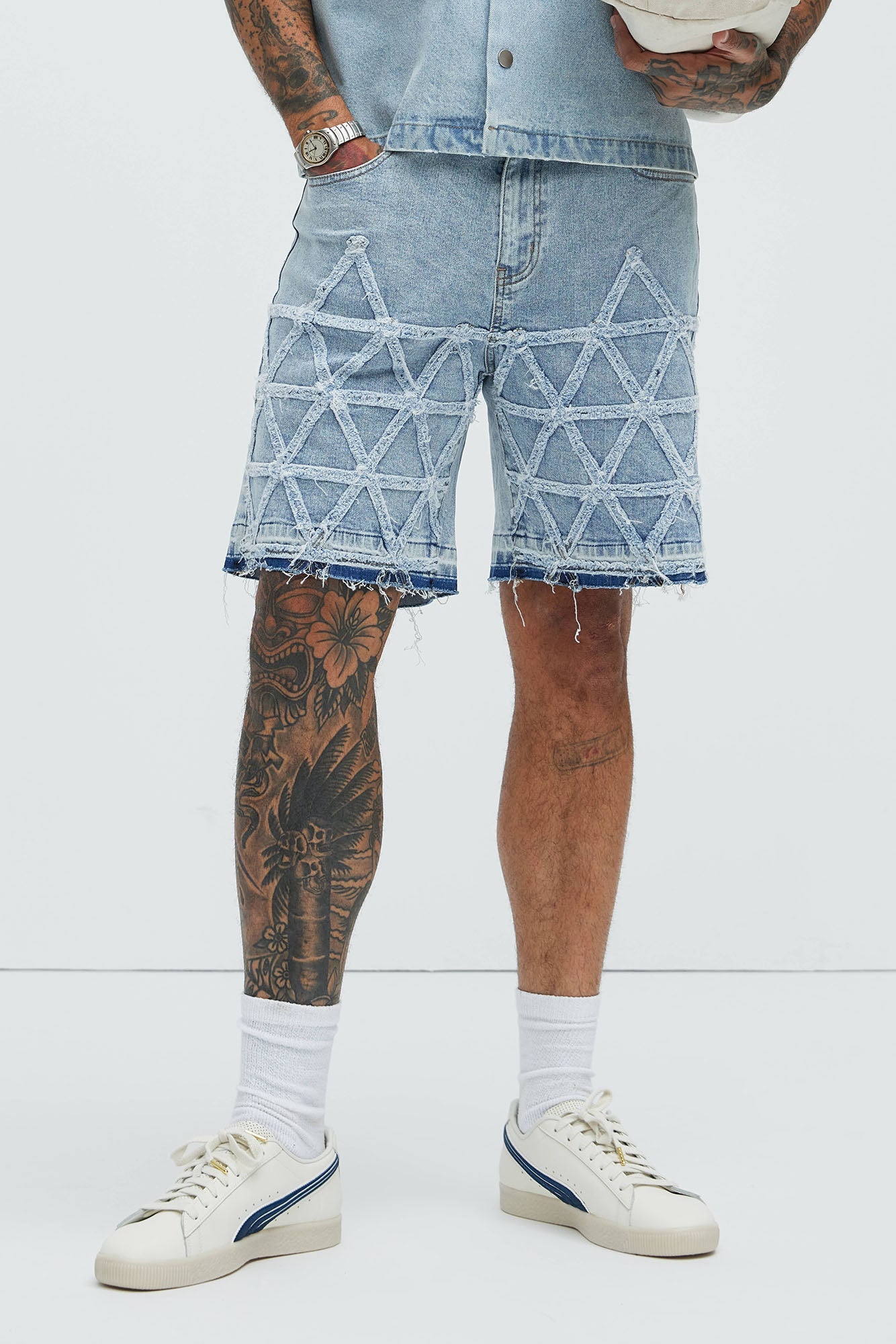 Interstellar Relaxed Denim Shorts - Medium Blue Wash image 1