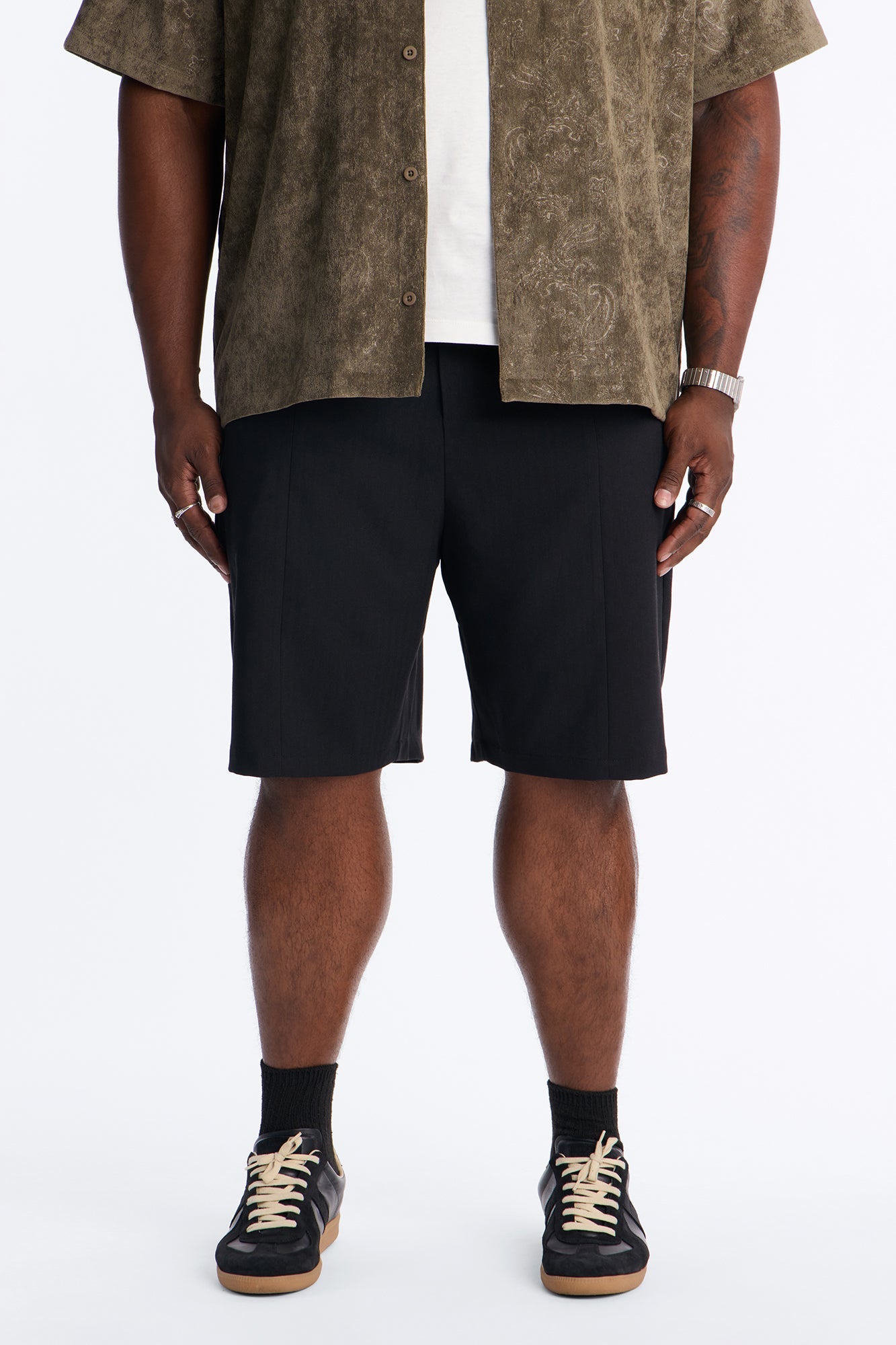 Maison Tailored Baggy Toggle Short - Black image 1
