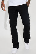 Tyson Cargo Skinny Flared Sweatpant - Black image 1