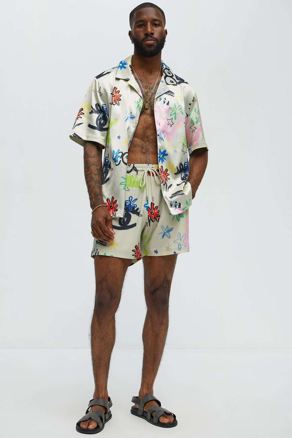 Graffiti Bloom Swim Trunk 6″ - Multi Color image 2