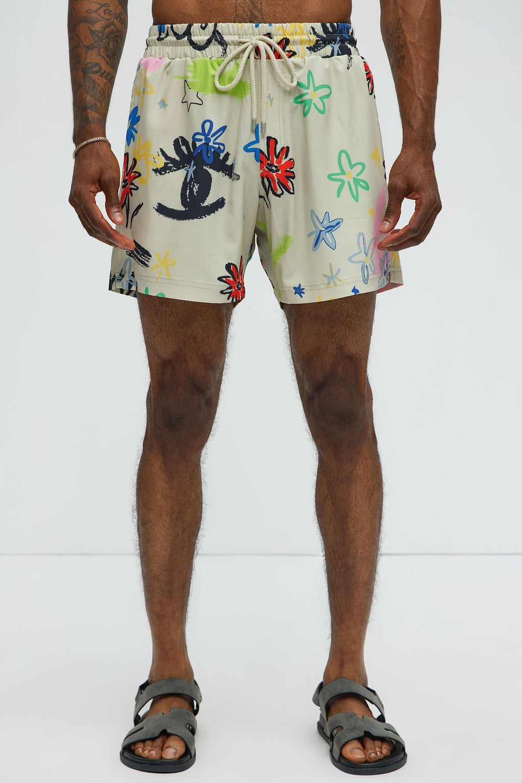 Graffiti Bloom Swim Trunk 6″ - Multi Color image 1