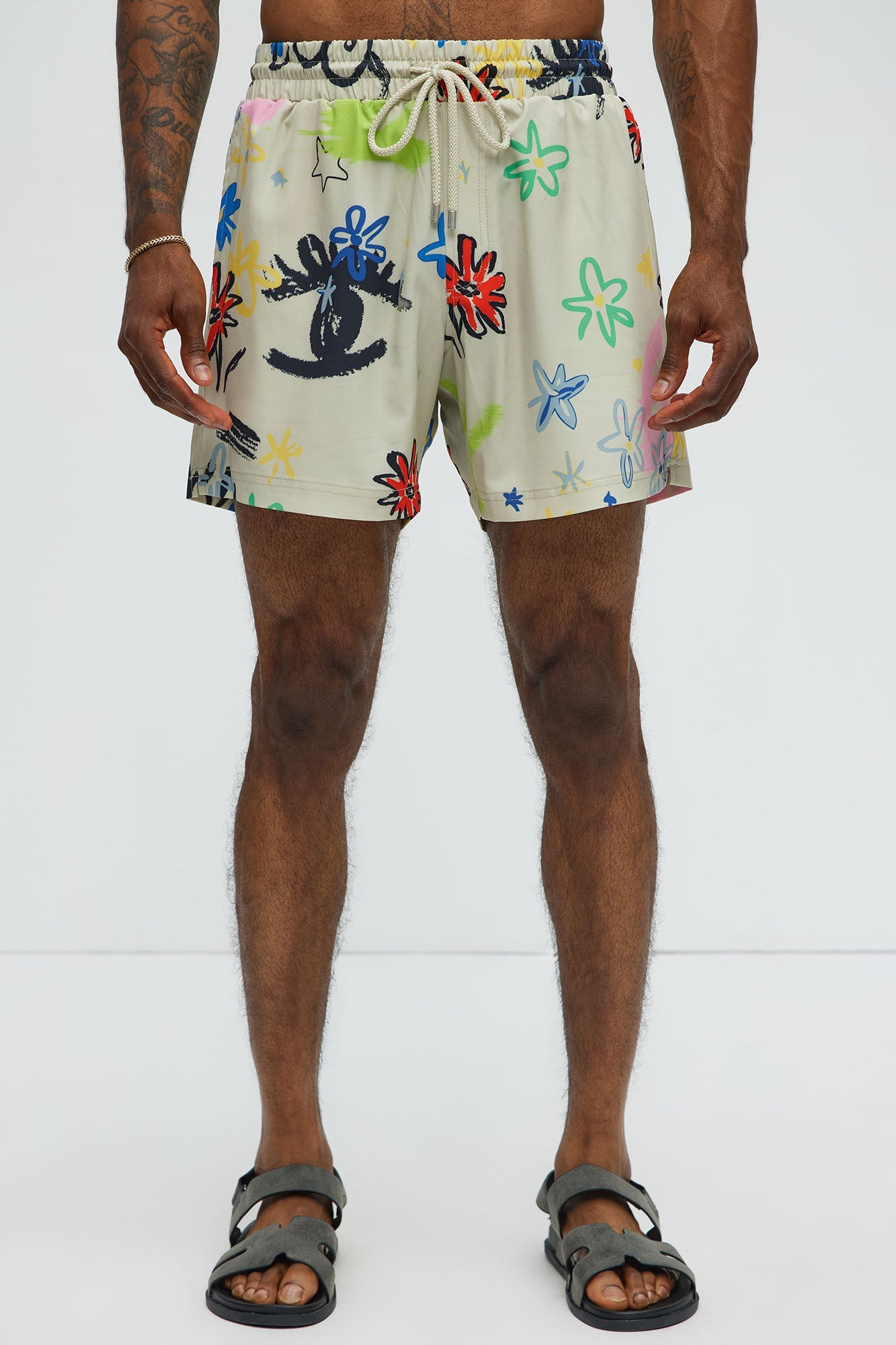 Graffiti Bloom Swim Trunk 6″ - Multi Color image 1