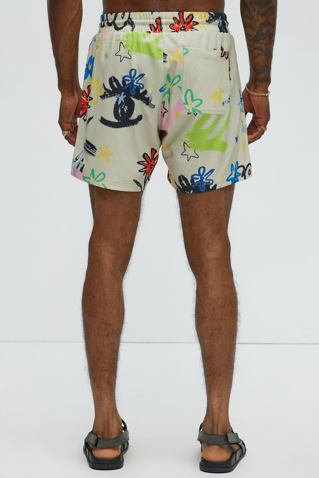 Graffiti Bloom Swim Trunk 6″ - Multi Color image 4