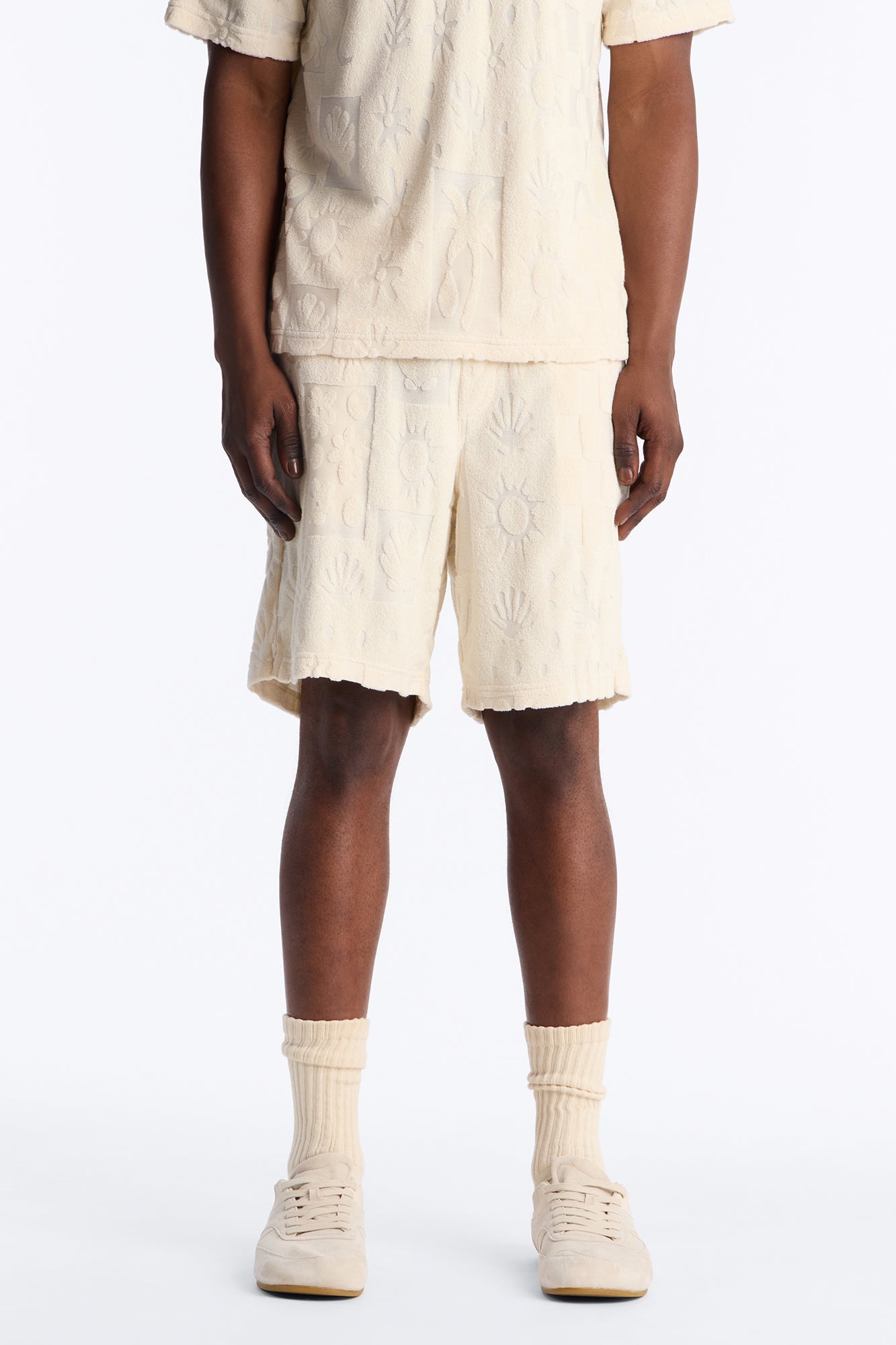 Relaxed Cloud Jacquard Terry Short - Cream image 1
