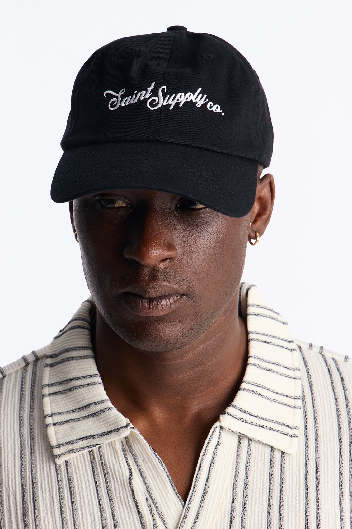 Saint Supply Co Embroidered Snapback Hat - Black image 1