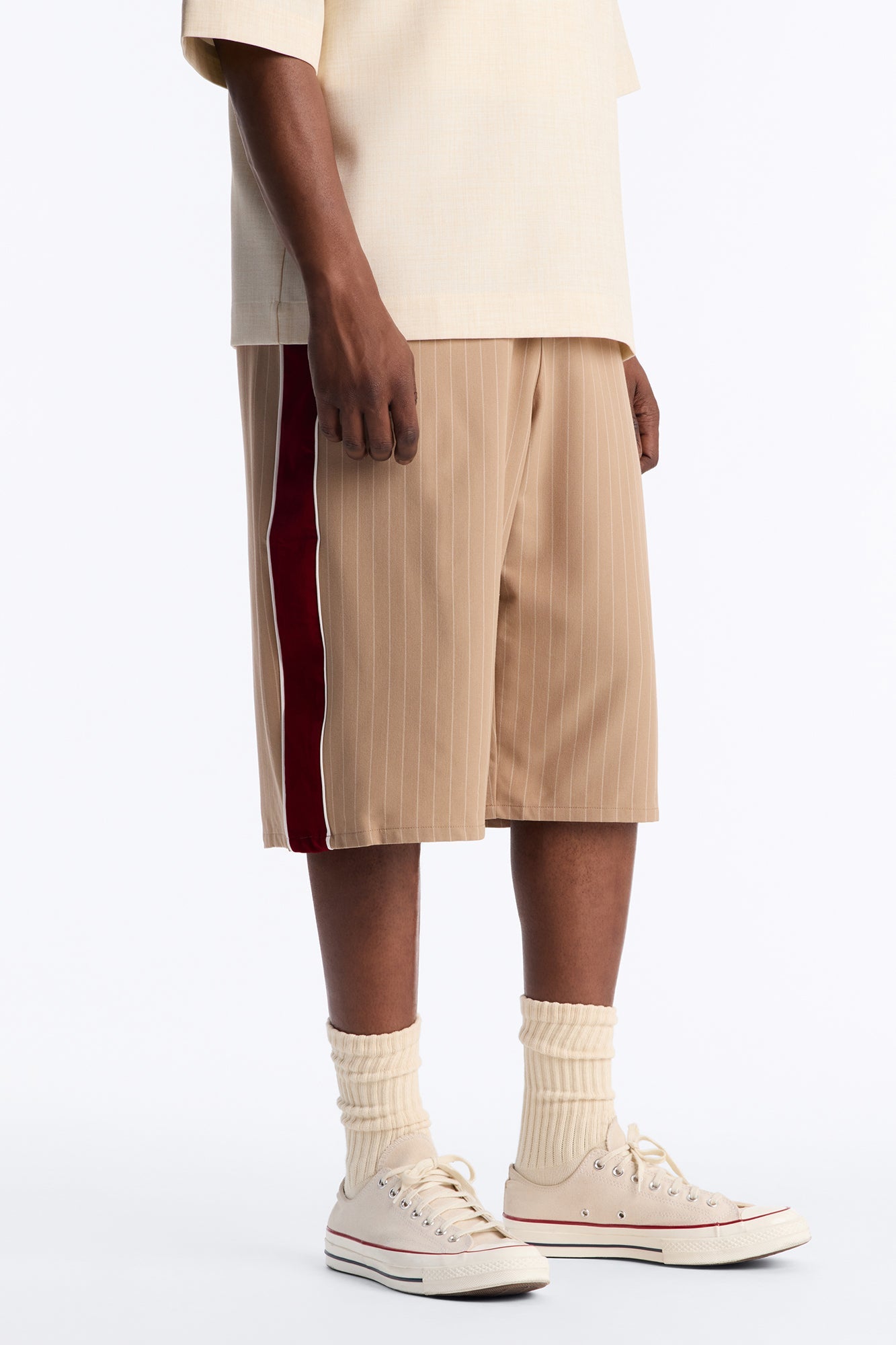 Baggy Elevated Side Stripe Short - Khaki/combo image 1