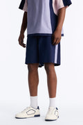 Basic Color Block Relaxed Short - Purple/combo image 1