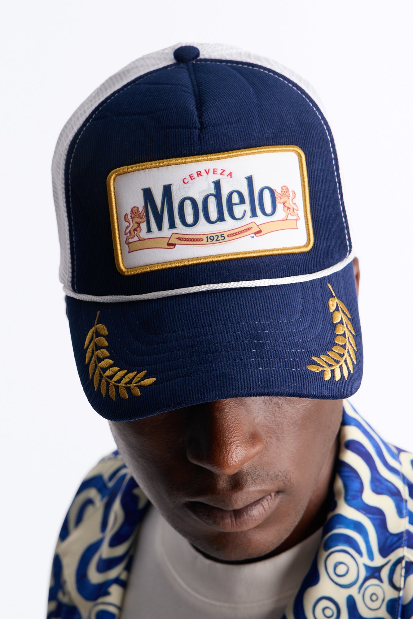 Modelo Corduroy Trucker Hat - Navy image 1