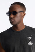 Watch Your Back Circular Sunglasses - Black image 1