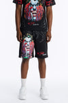 Joker All Over Print Relaxed Sweat Short - Black image 1
