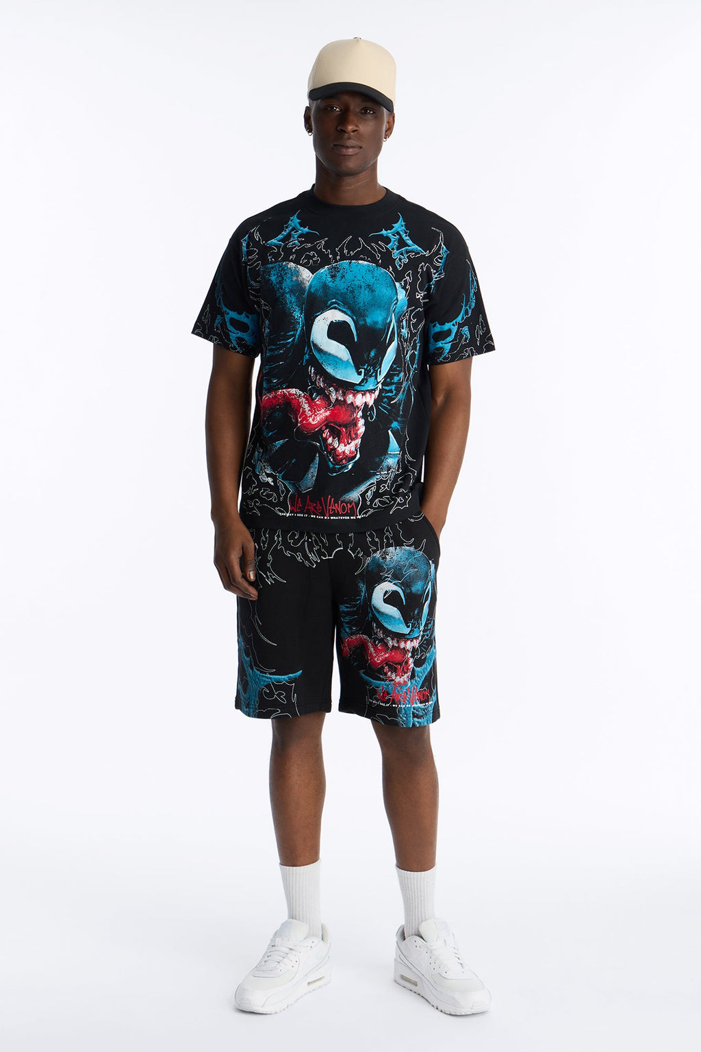 Venom All Over Print Relaxed Sweat Short - Black image 2