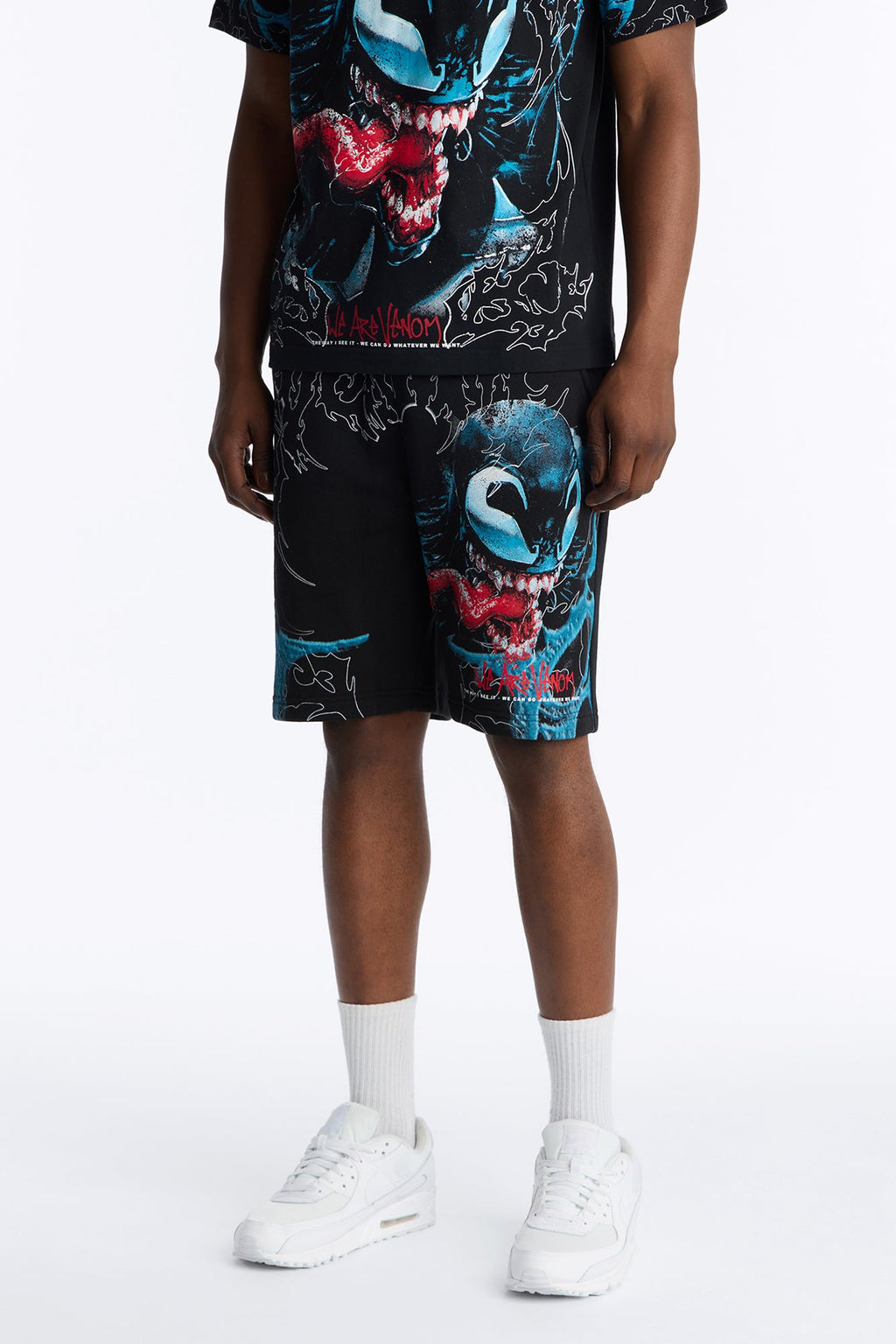 Venom All Over Print Relaxed Sweat Short - Black image 1
