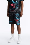 Venom All Over Print Relaxed Sweat Short - Black image 1