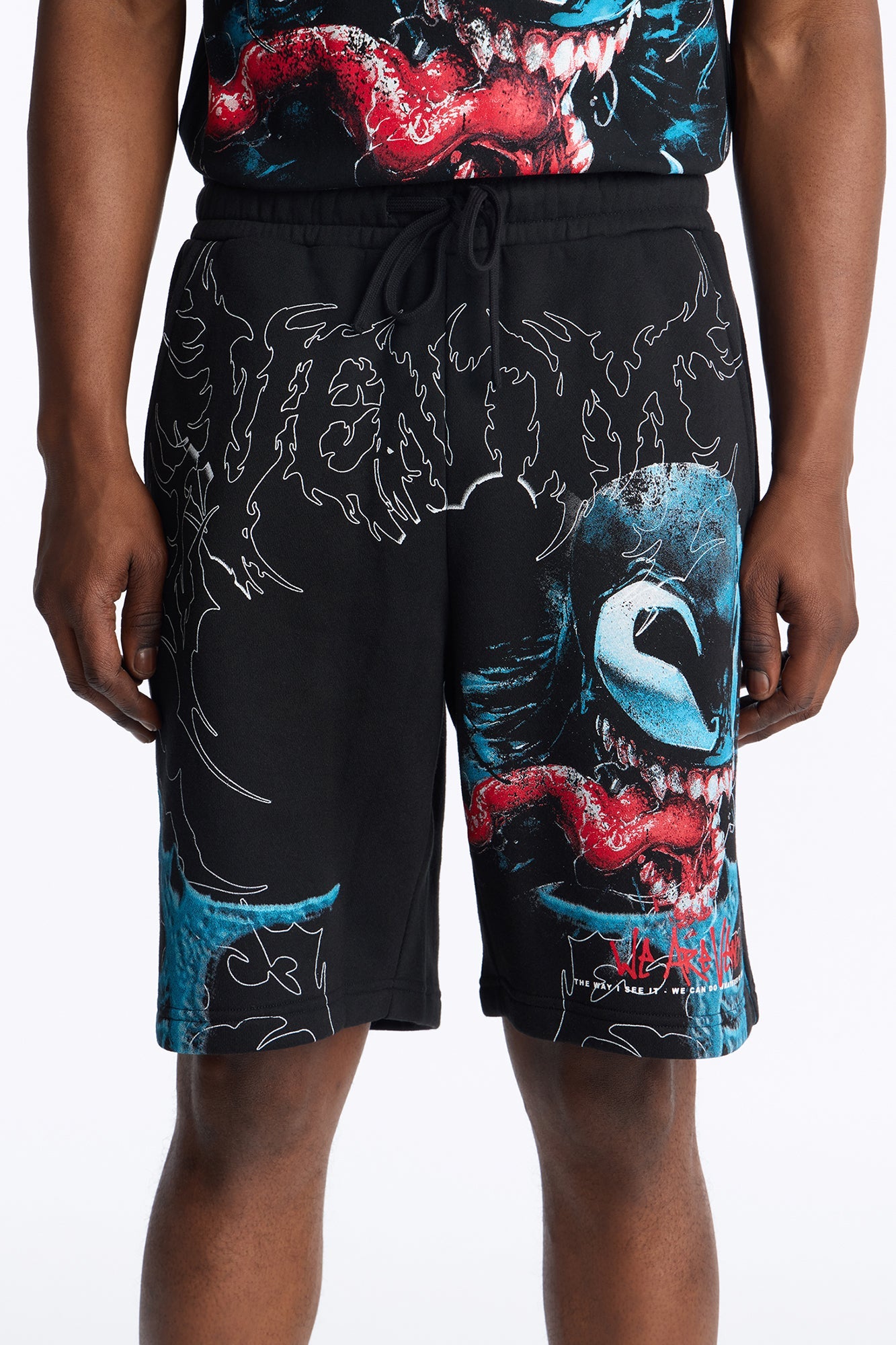 Venom All Over Print Relaxed Sweat Short - Black image 3