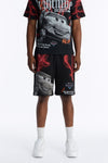 Cars LMQ All Over Print Relaxed Sweat Short - Black image 1