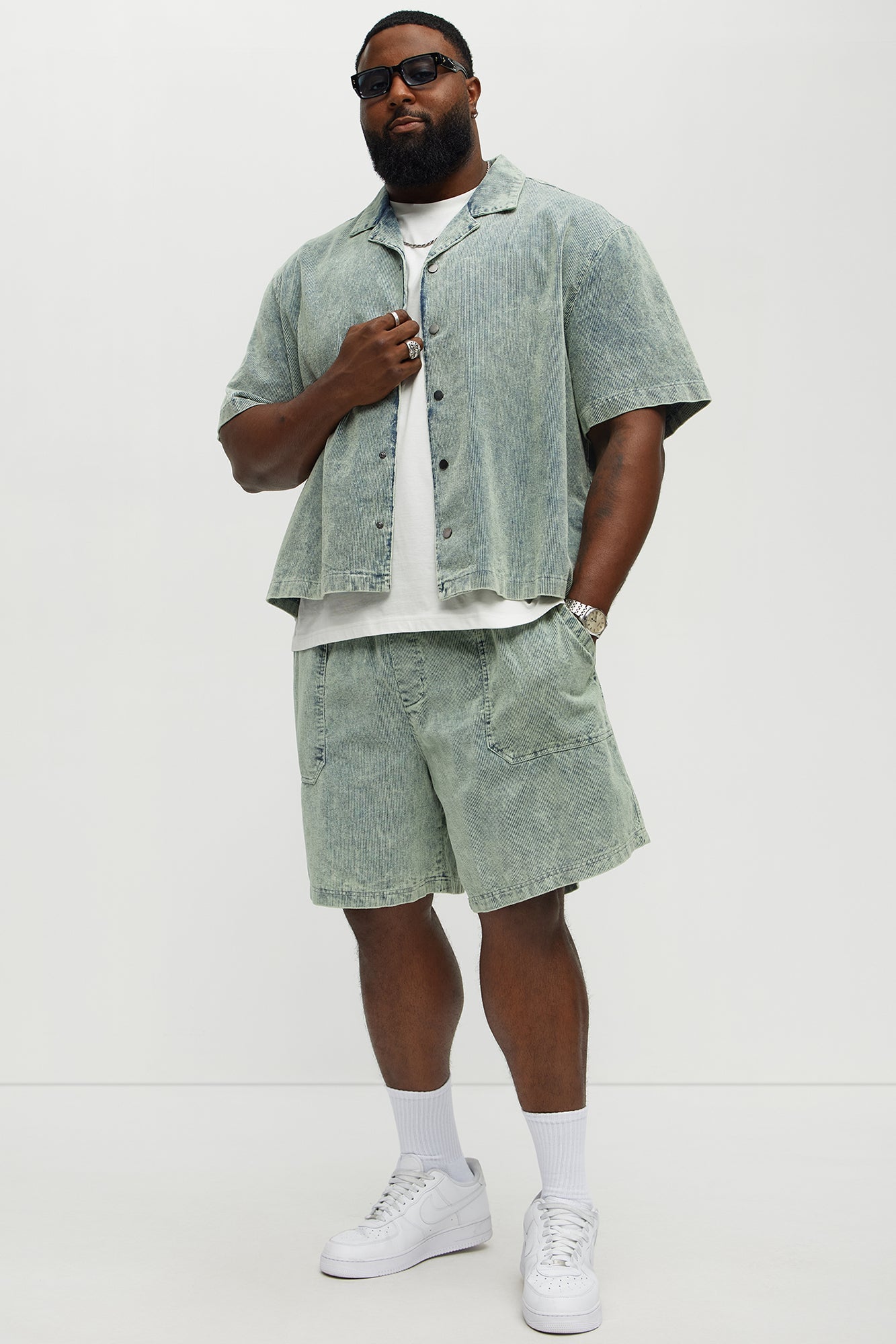 Ohio Corduroy Relaxed Shorts - Blue/combo image 2